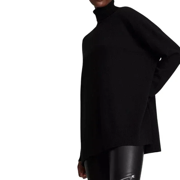 ALLSAINTS Gala Black Cashmere Wool Blend High Neck Oversized Sweater XSmall $269 - Picture 1 of 6